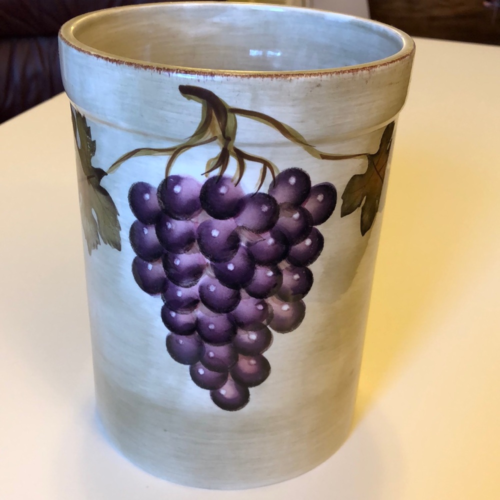 Grape Design Ceramic Vase